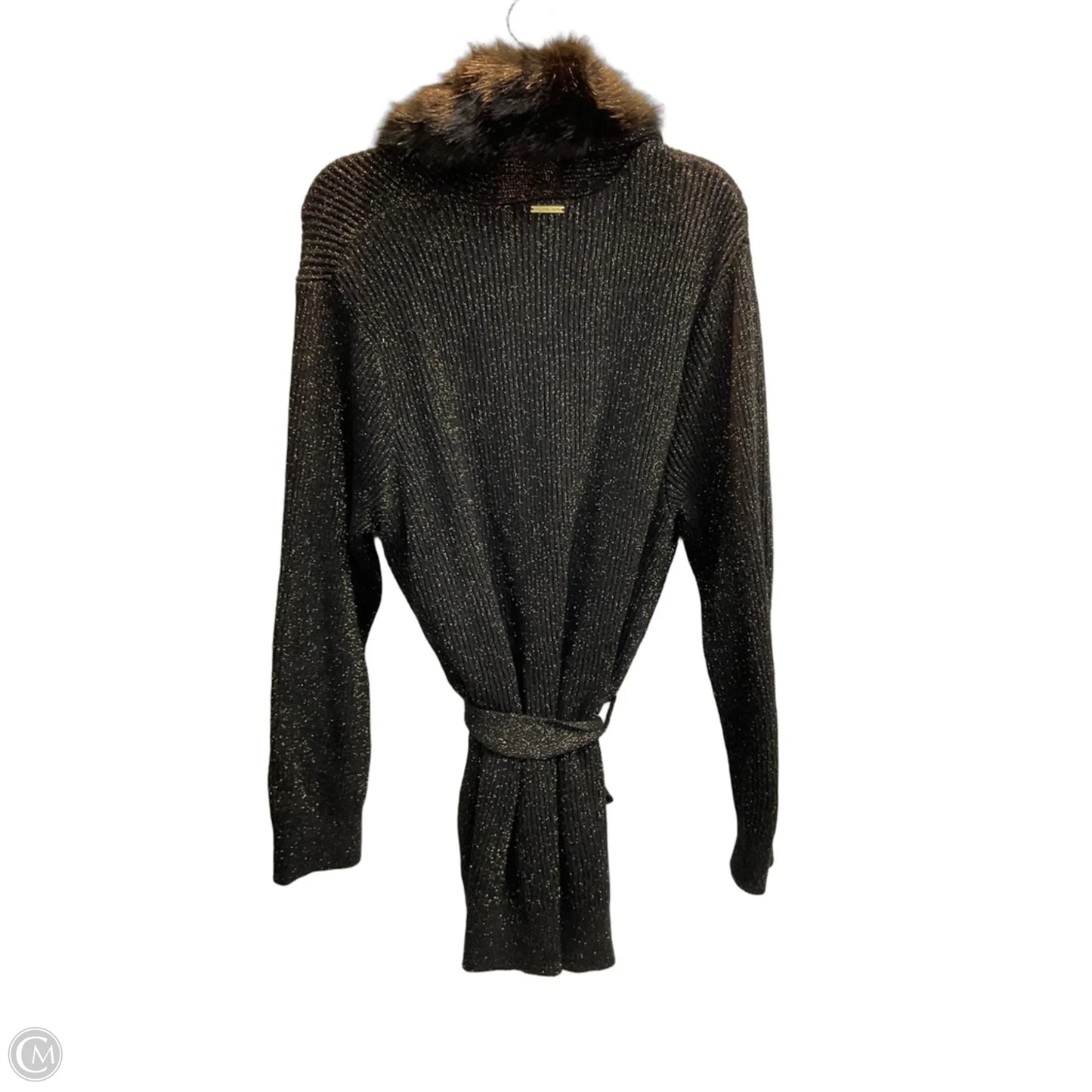 Sweater Cardigan By Michael By Michael Kors In Black & Gold, Size: Xl