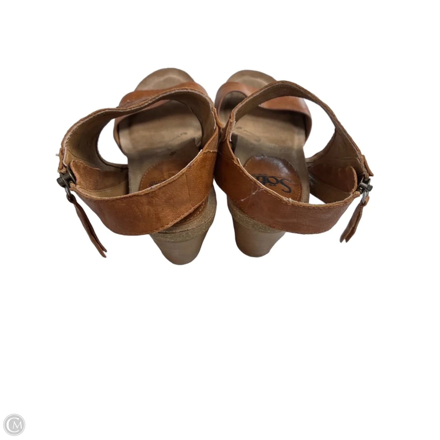 Sandals Heels Block By Sofft In Tan, Size: 9