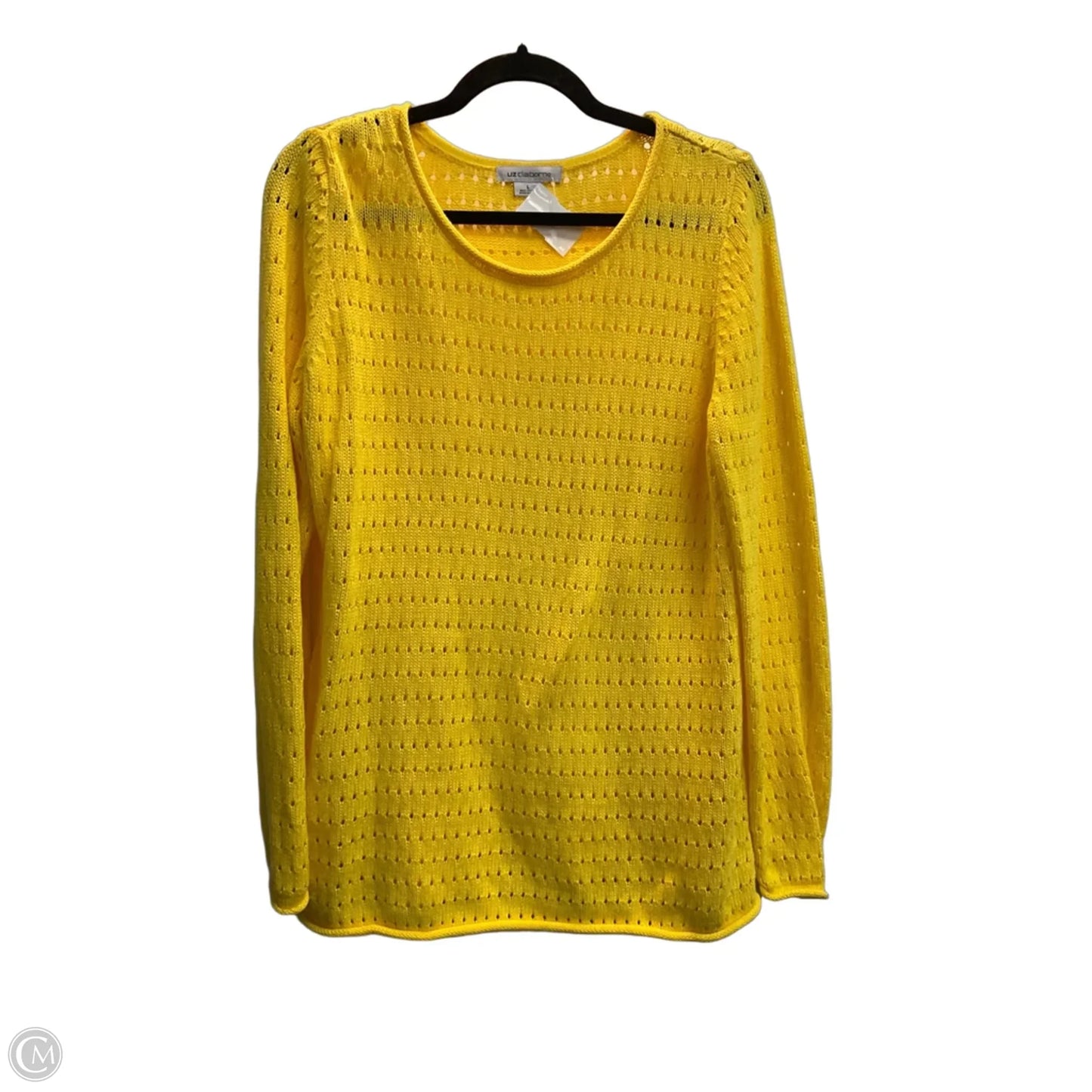 Sweater By Liz Claiborne In Yellow, Size: L