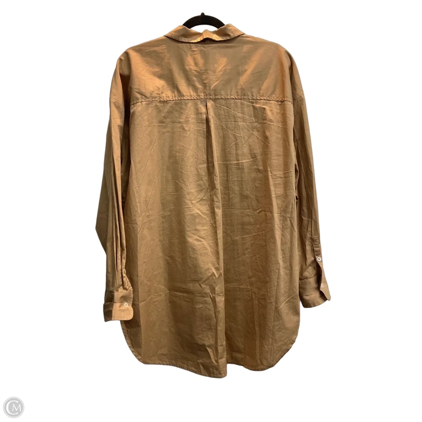 Blouse Long Sleeve By Maeve In Tan, Size: Xl