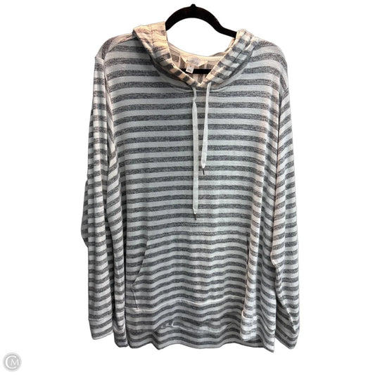 Sweatshirt Hoodie By Market & Spruce In Striped Pattern, Size: 1x