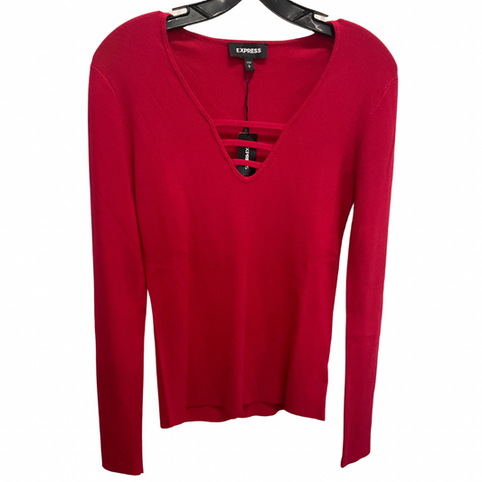 Sweater By Express In Red, Size: L