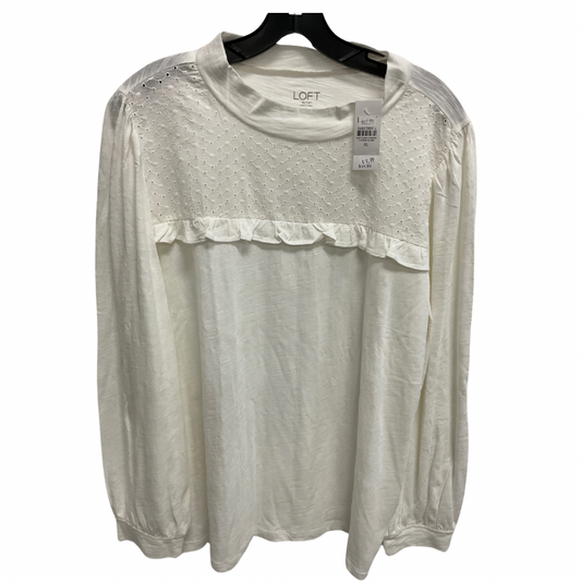 Top Long Sleeve Basic By Loft In White, Size: Xl