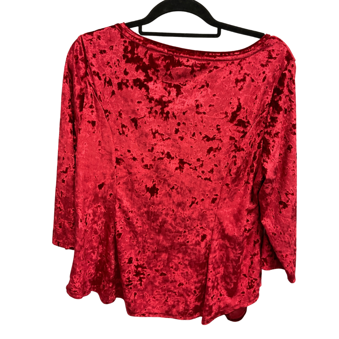 Top 3/4 Sleeve By Westport In Red, Size: L