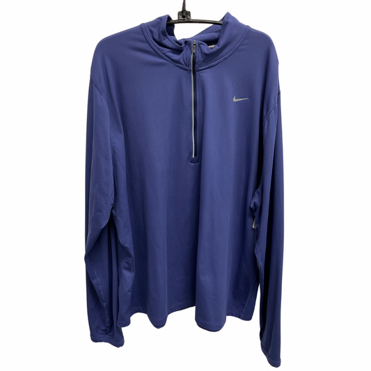 Athletic Top Long Sleeve Collar By Nike In Blue, Size: 3x