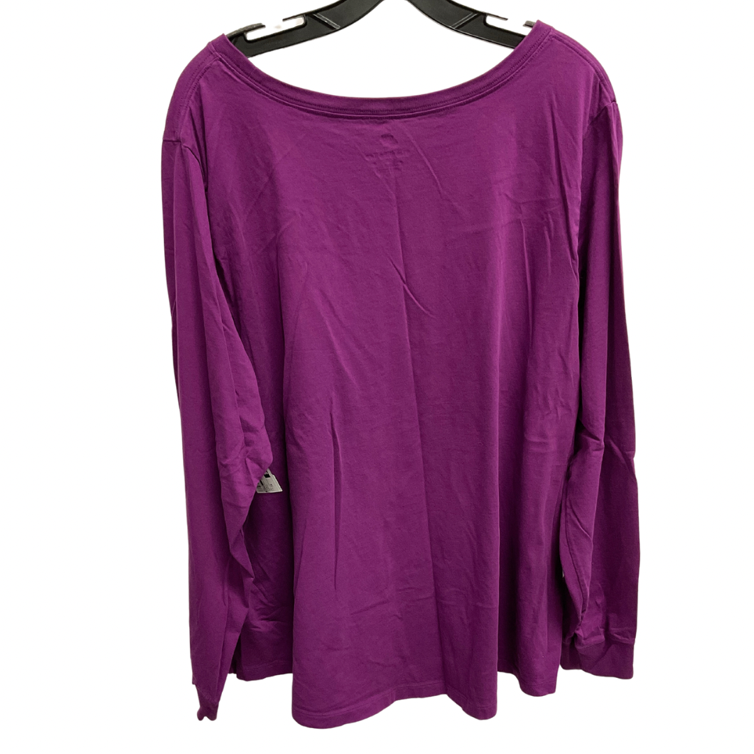 Athletic Top Long Sleeve Crewneck By Nike In Purple, Size: 3x