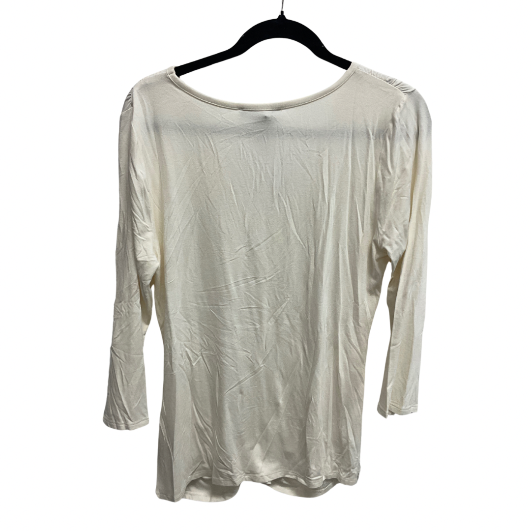 Top 3/4 Sleeve Basic By White House Black Market In White, Size: L