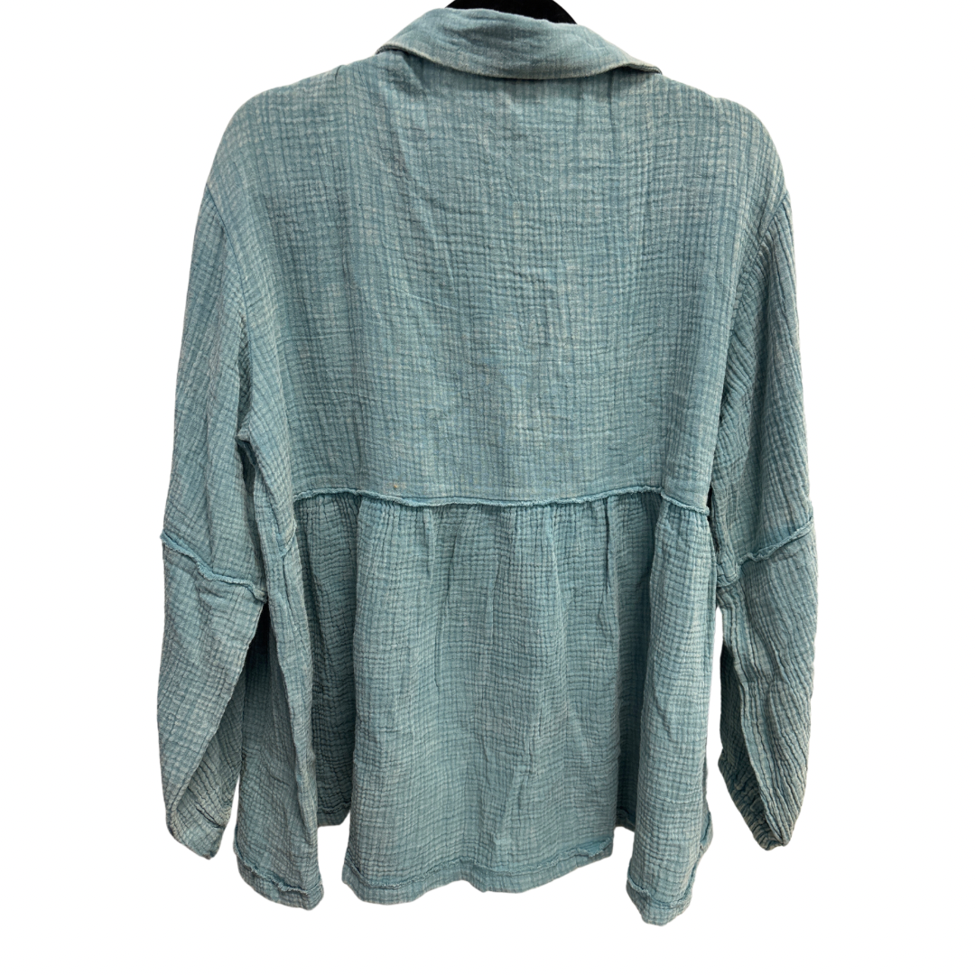 Top Long Sleeve By White Birch In Blue, Size: S