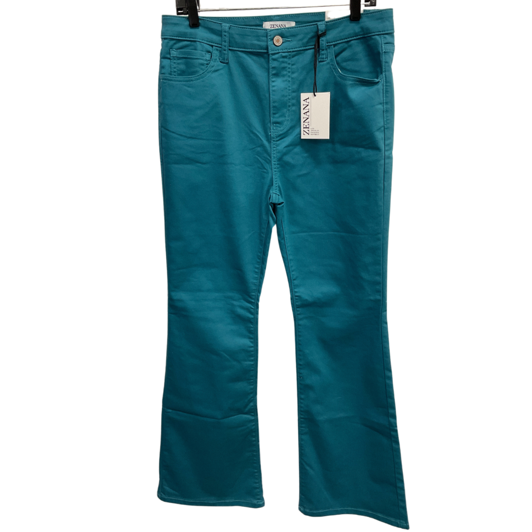 Jeans Flared By Zenana Outfitters In Teal, Size: 14