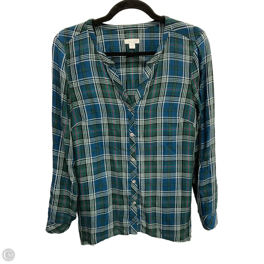 Blouse Long Sleeve By J. Jill In Plaid Pattern, Size: Sp