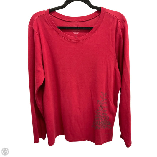 Top Long Sleeve Basic By J. Jill In Red, Size: Xlp