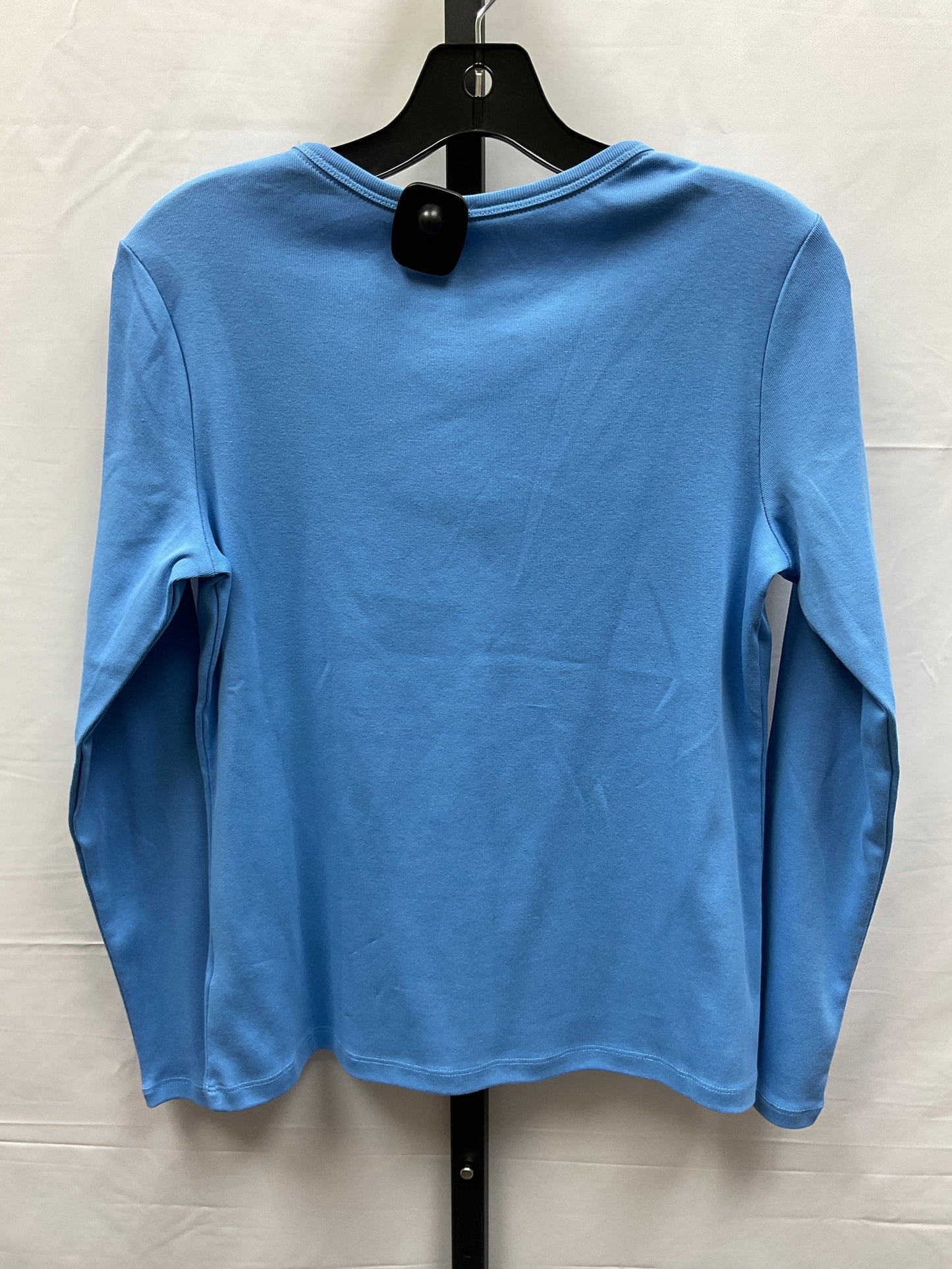 Blue Top Long Sleeve Basic Lands End, Size Petite   S