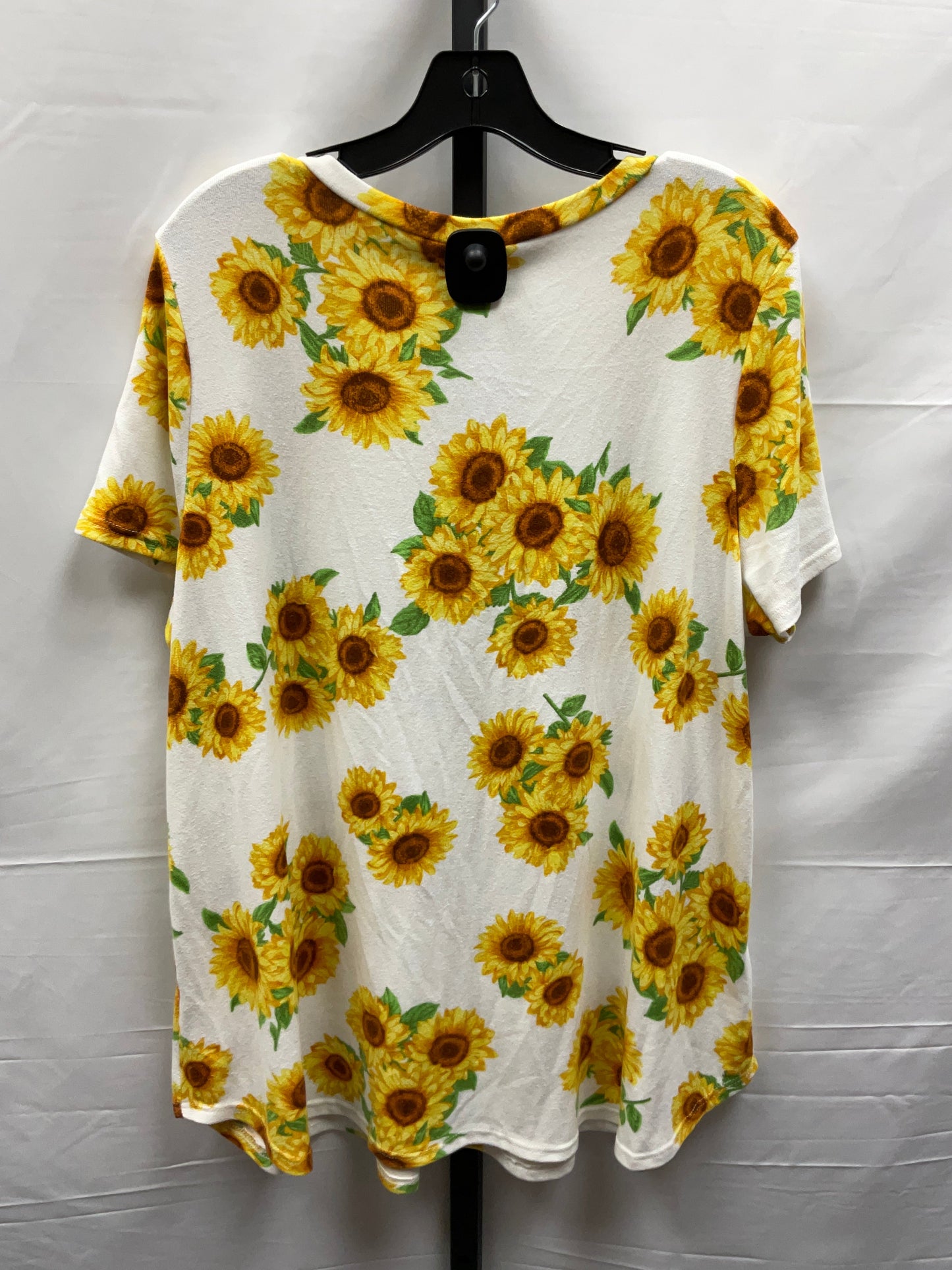 Floral Print Top Short Sleeve Honeyme, Size Xl