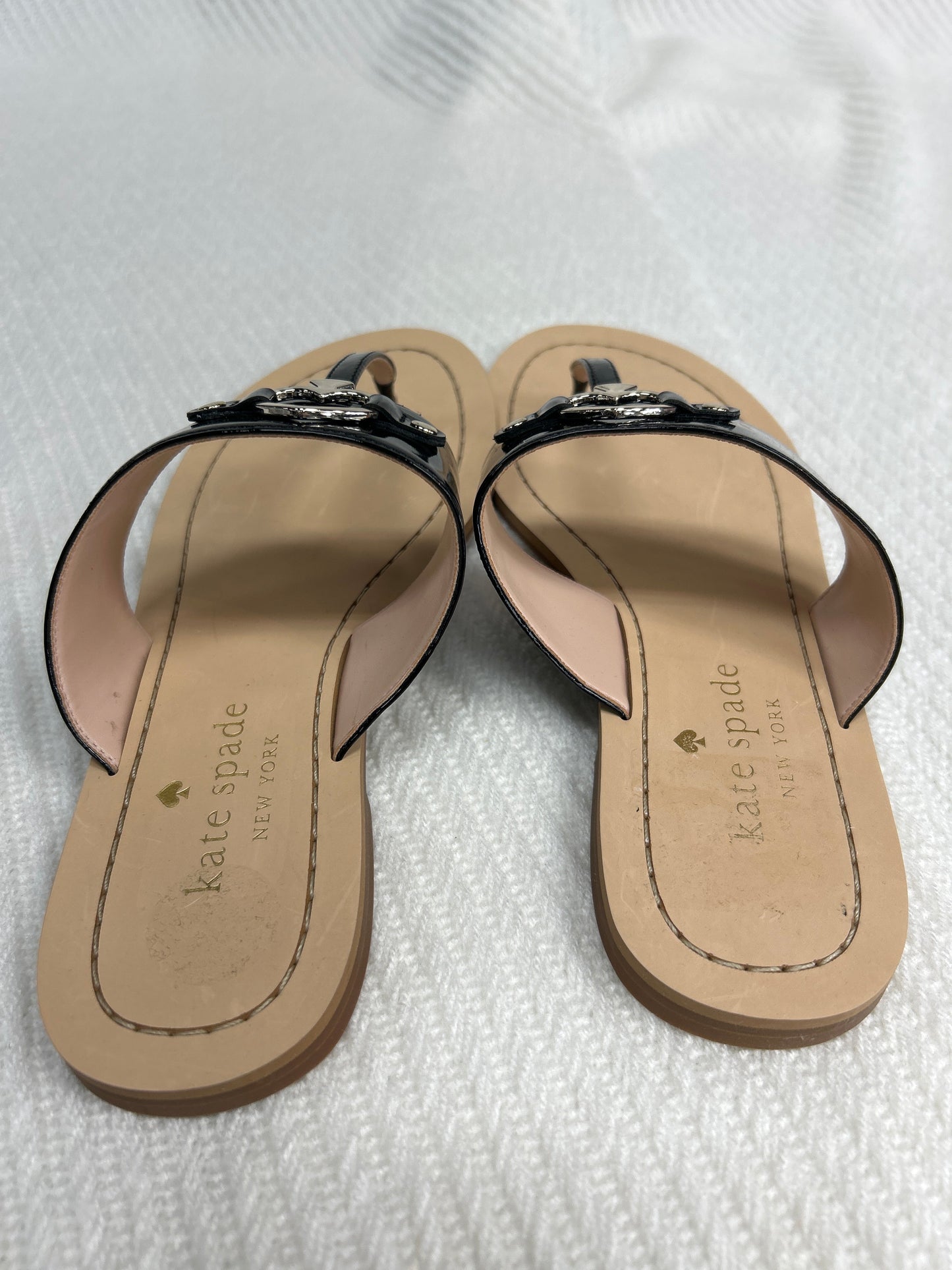 Black & Brown Sandals Flats Kate Spade, Size 7