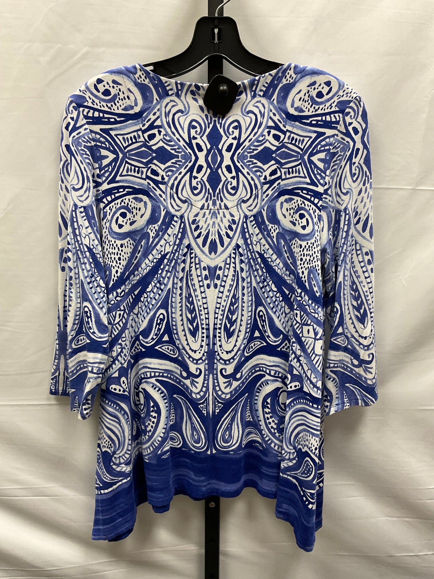 Blue & White Top Long Sleeve Chicos, Size S