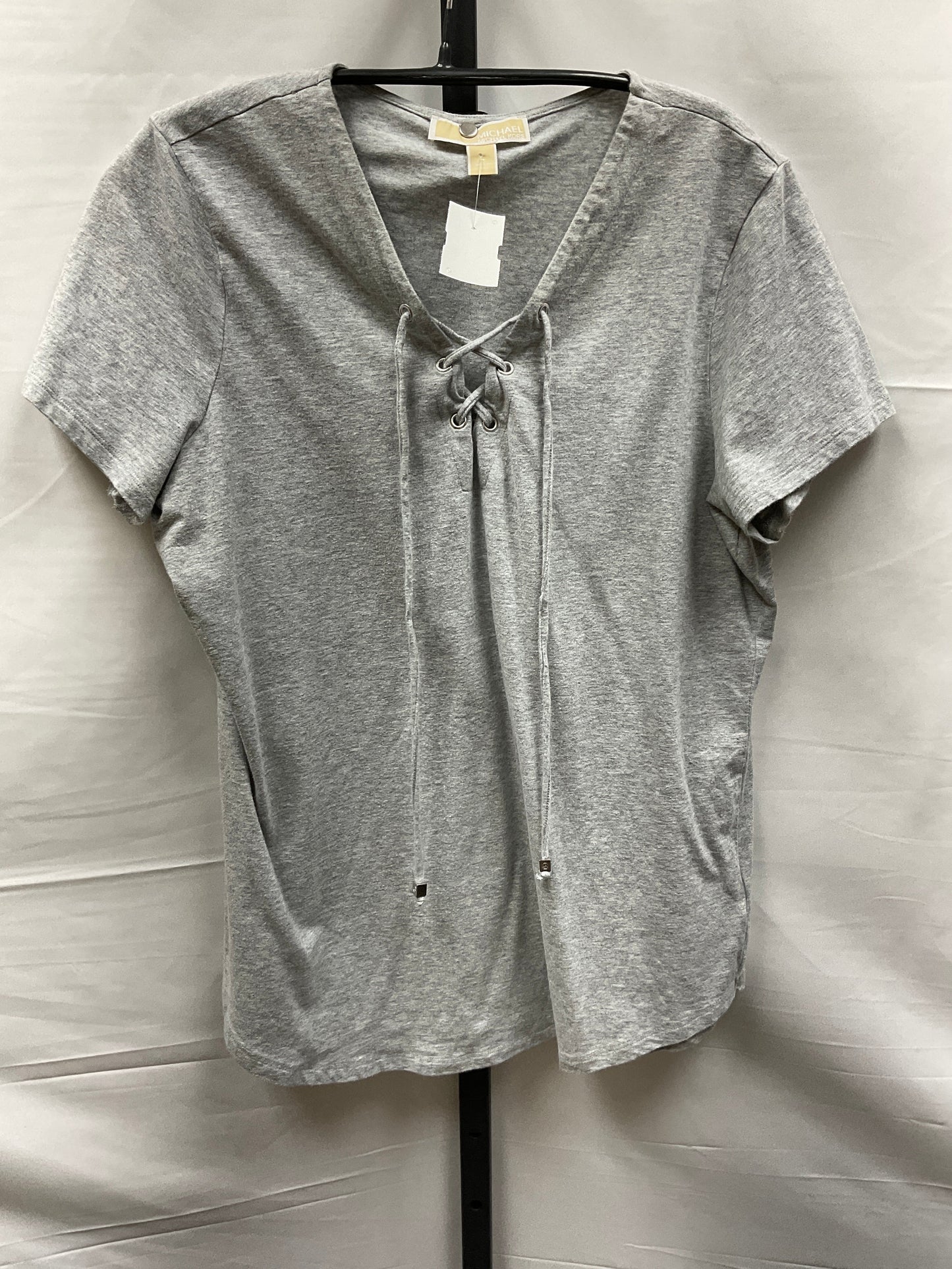 Grey Top Short Sleeve Michael By Michael Kors, Size L