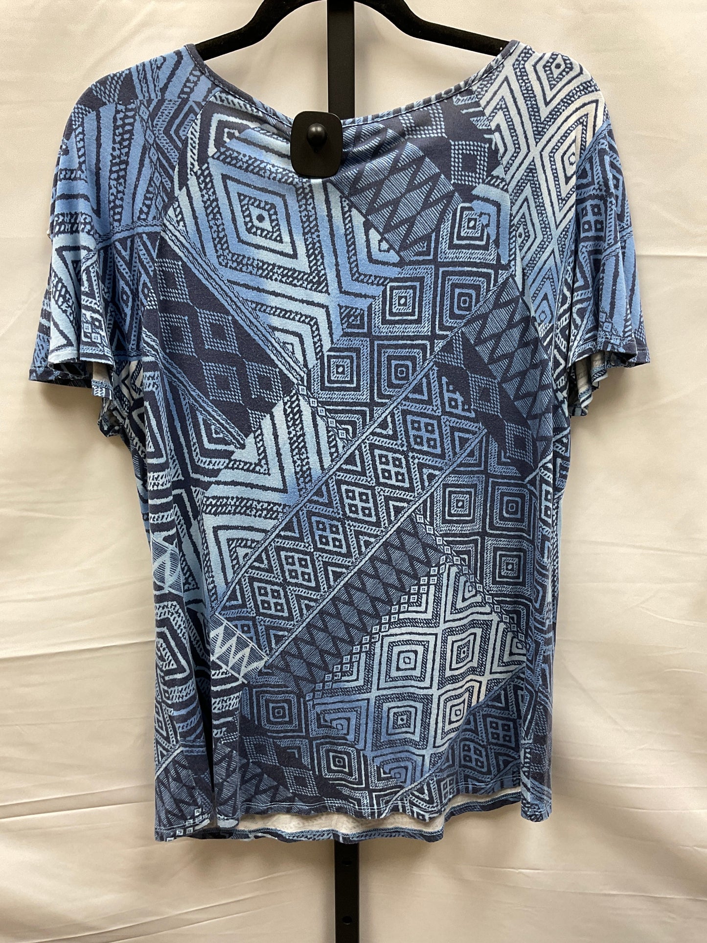 Blue Top Short Sleeve Cable And Gauge, Size L