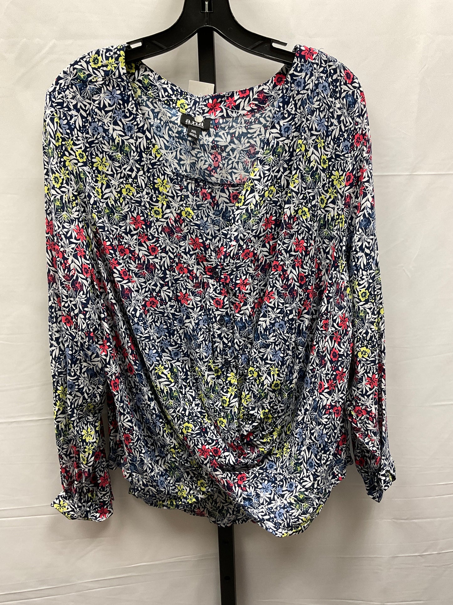 Multi-colored Top Long Sleeve Ana, Size 2x