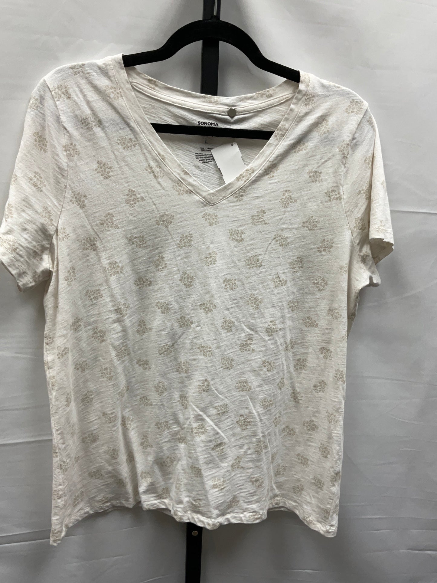 White Top Short Sleeve Basic Sonoma, Size L