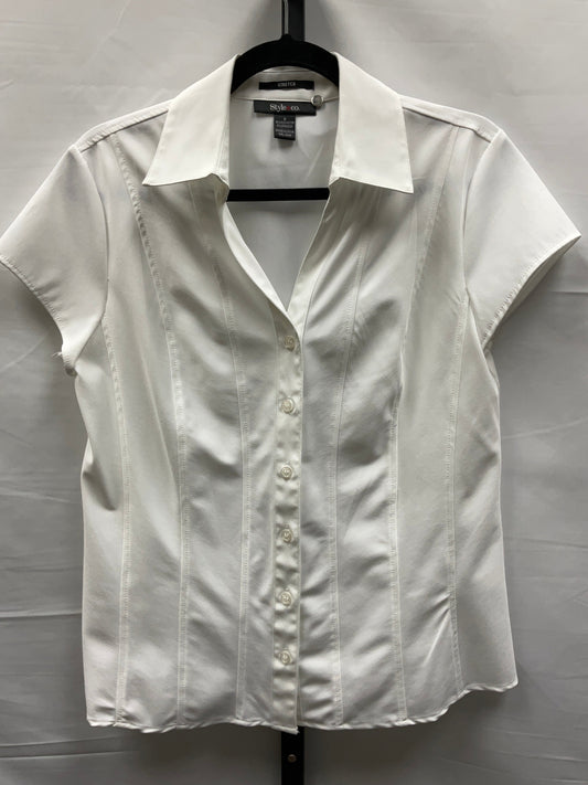 White Top Short Sleeve Style And Company, Size S