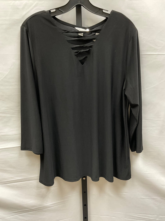 Black Top 3/4 Sleeve Cato, Size L