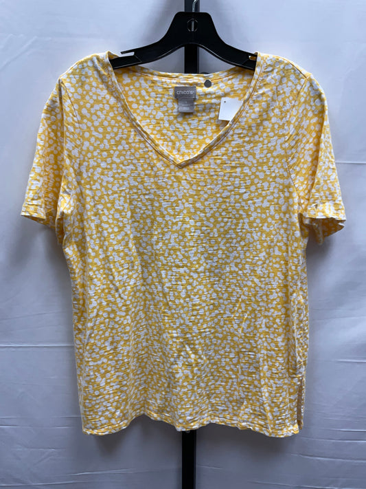 Yellow Top Short Sleeve Chicos, Size M