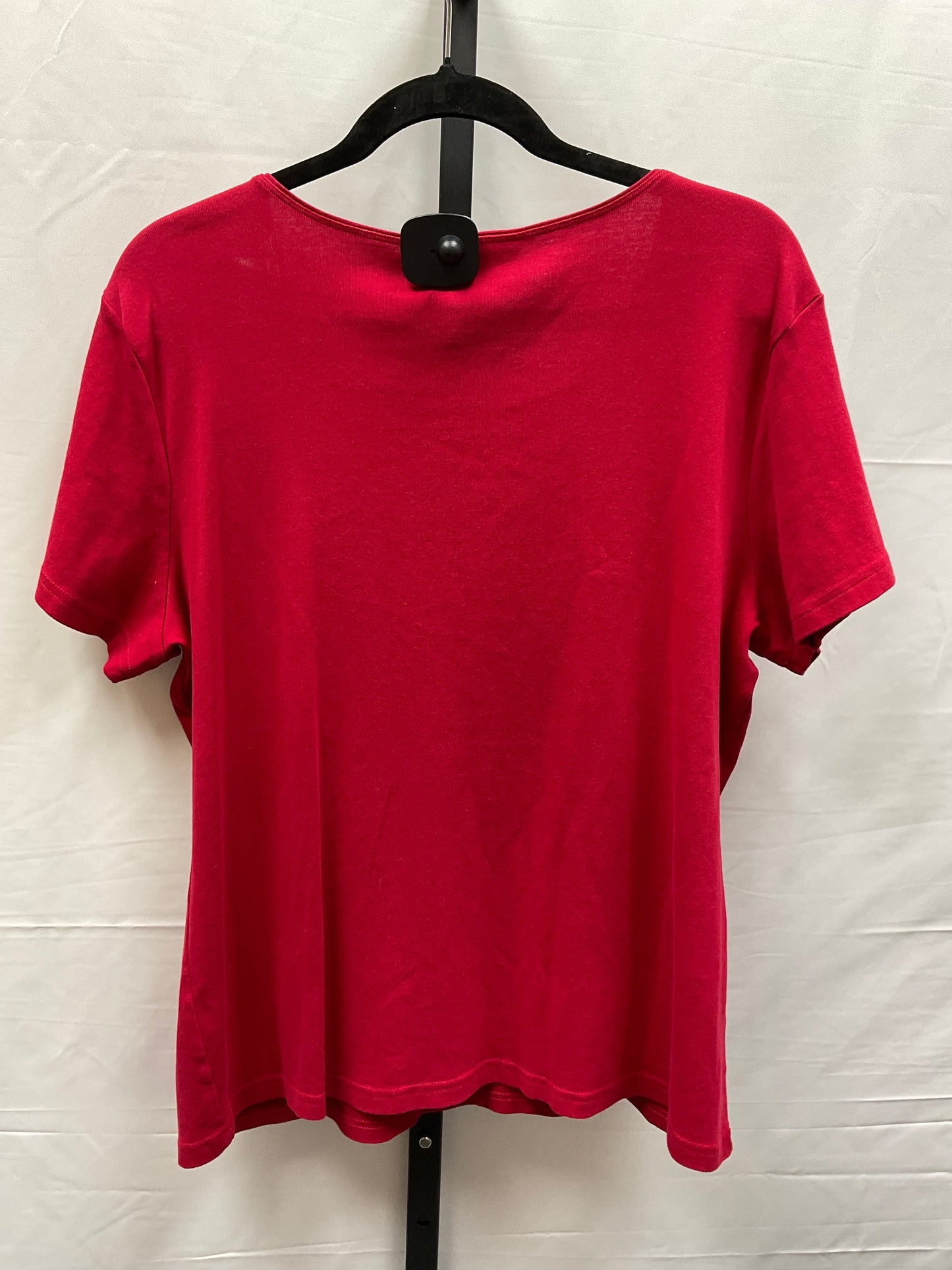 Red Top Short Sleeve Basic Karen Scott, Size Xl