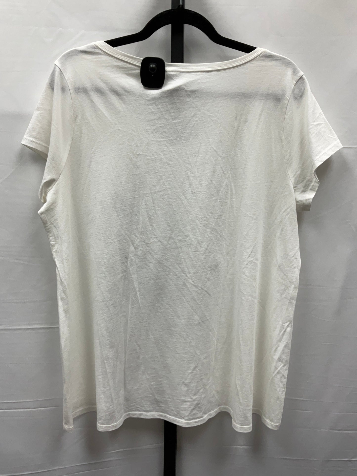 Grey & White Top Short Sleeve Basic Pure Jill, Size Petite  M