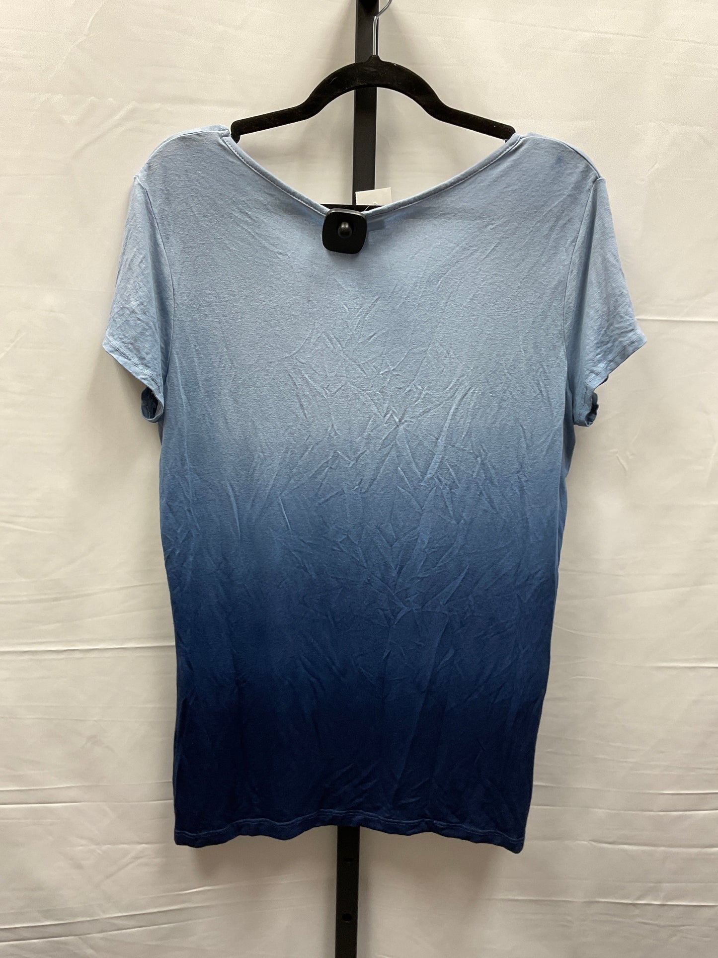 Blue Top Short Sleeve Basic Dressbarn, Size L