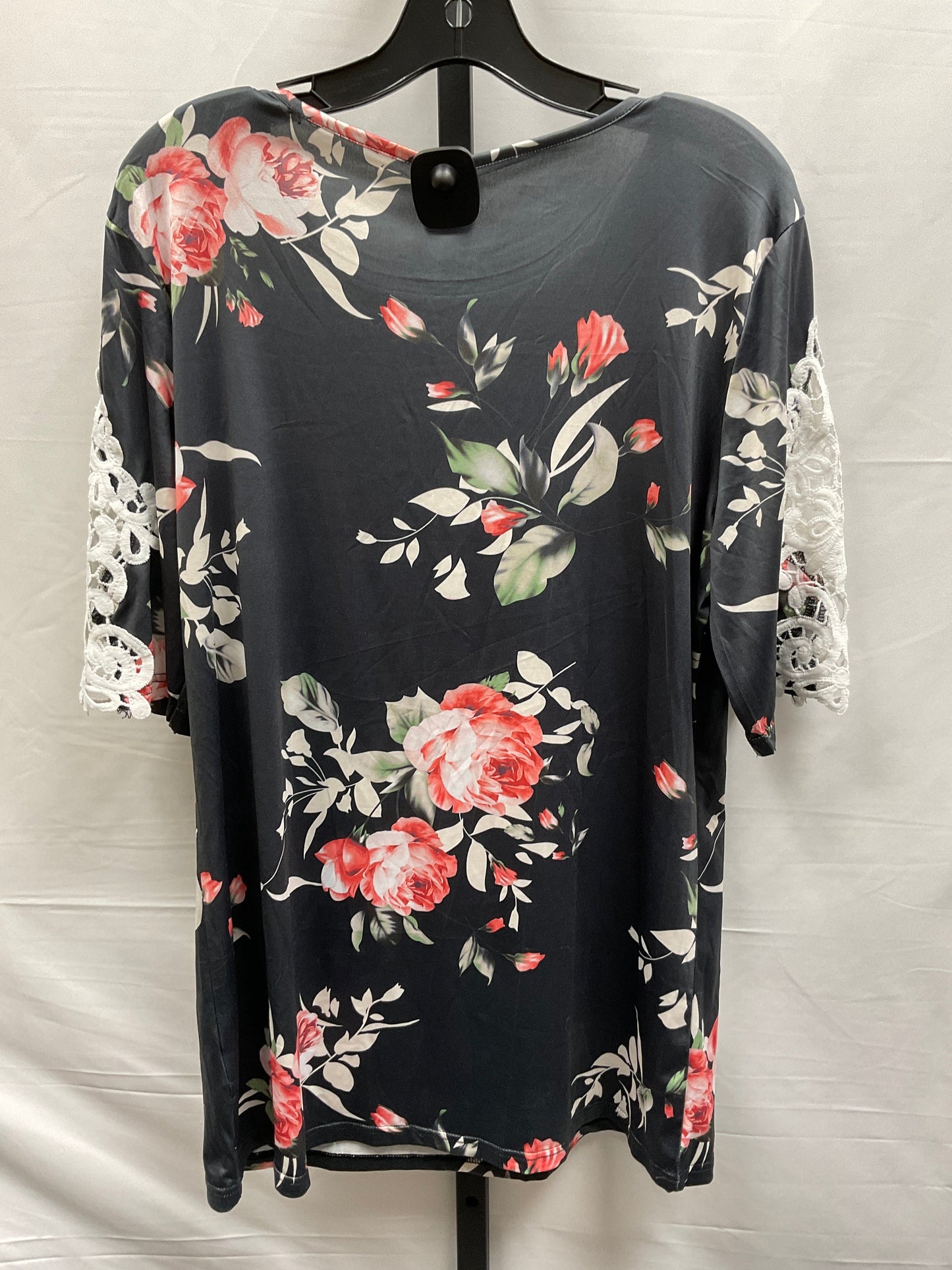 Floral Print Top Short Sleeve Clothes Mentor, Size Xl