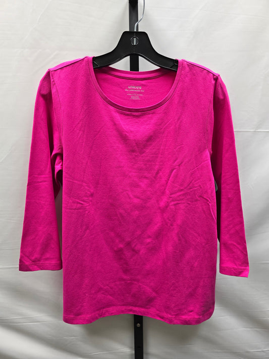 Pink Top Long Sleeve Basic Chicos, Size M