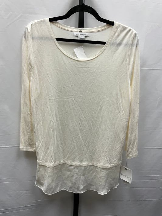 Cream Top Long Sleeve Liz Claiborne, Size L