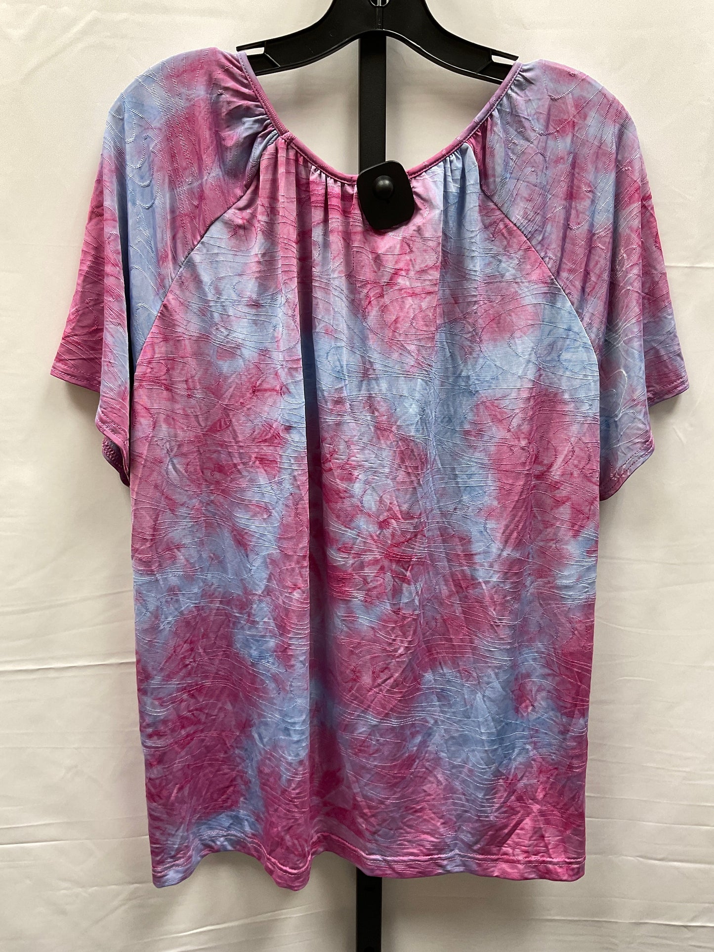 Tie Dye Print Top Short Sleeve Clothes Mentor, Size 2x