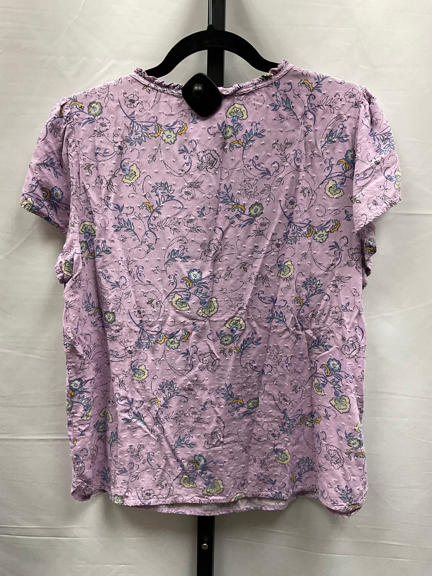 Floral Print Top Short Sleeve Christopher And Banks, Size M