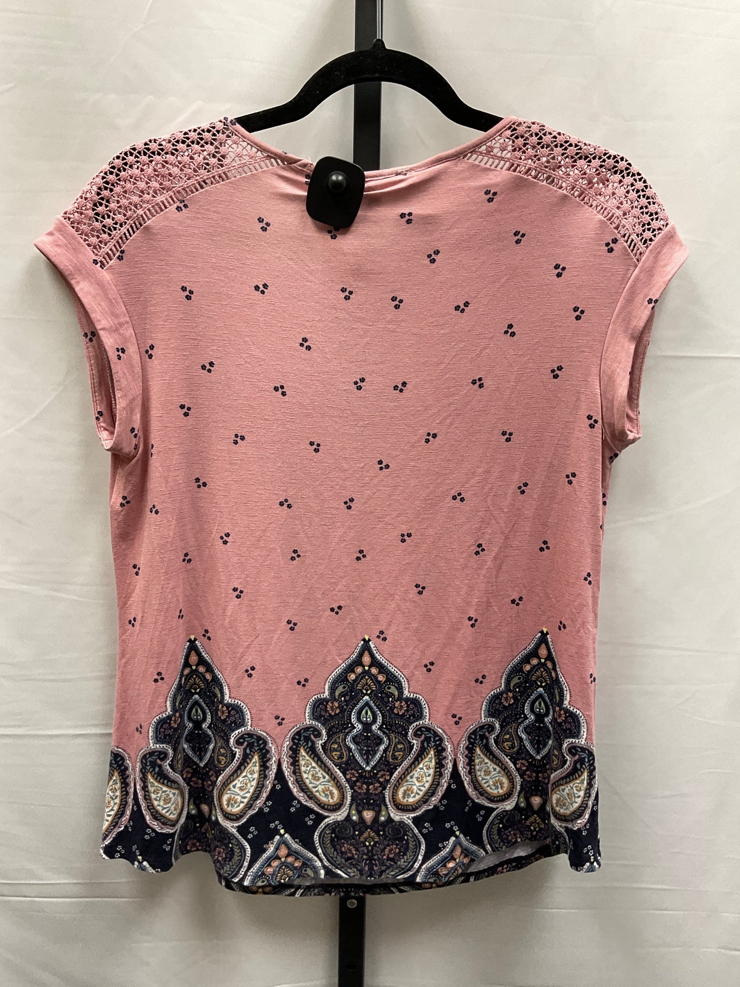 Blue & Pink Top Short Sleeve Daniel Rainn, Size S