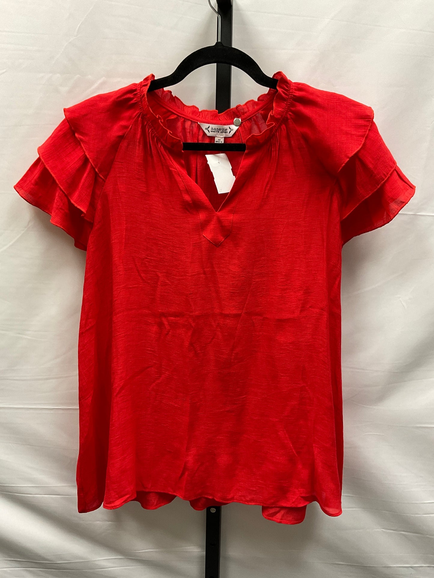 Red Top Short Sleeve Nanette By Nanette Lepore, Size M