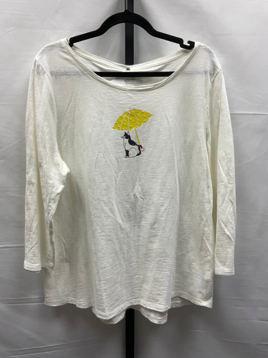White Top Long Sleeve Talbots, Size Xl