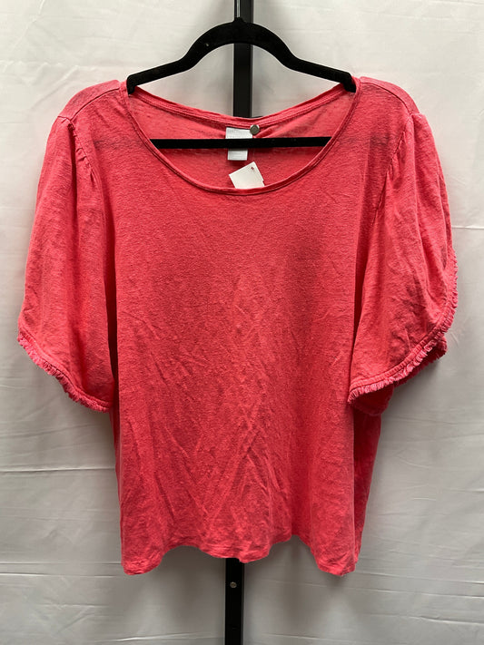 Coral Top Short Sleeve Chicos, Size Xl