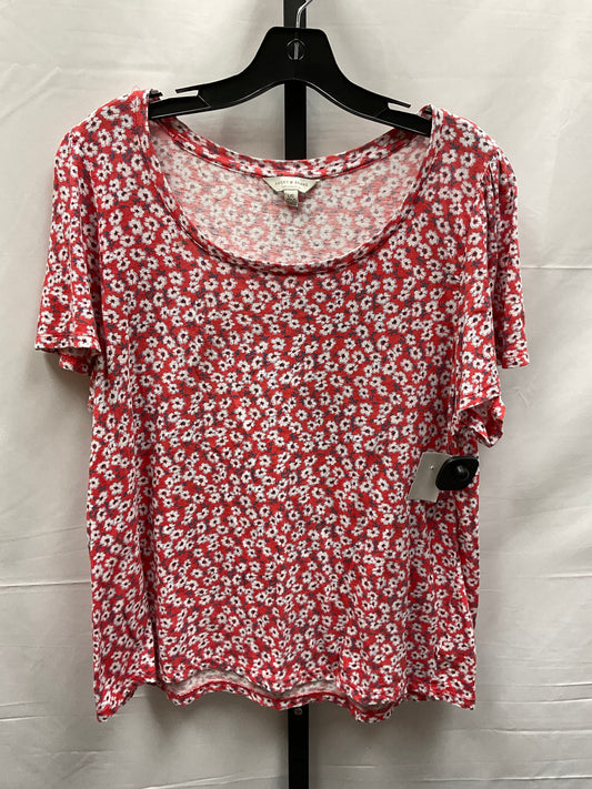 Floral Print Top Short Sleeve Lucky Brand, Size L