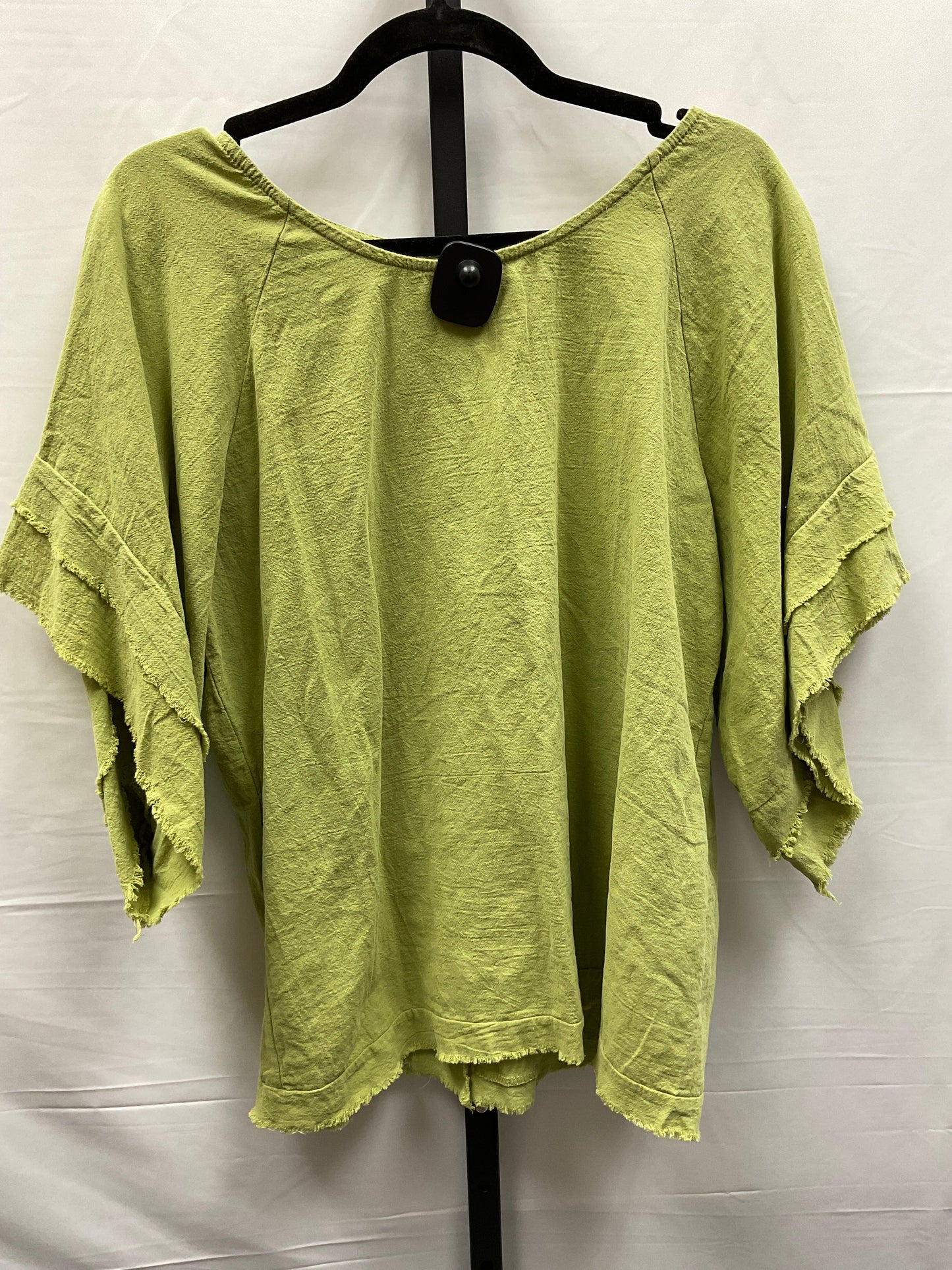 Green Top Short Sleeve Clothes Mentor, Size L