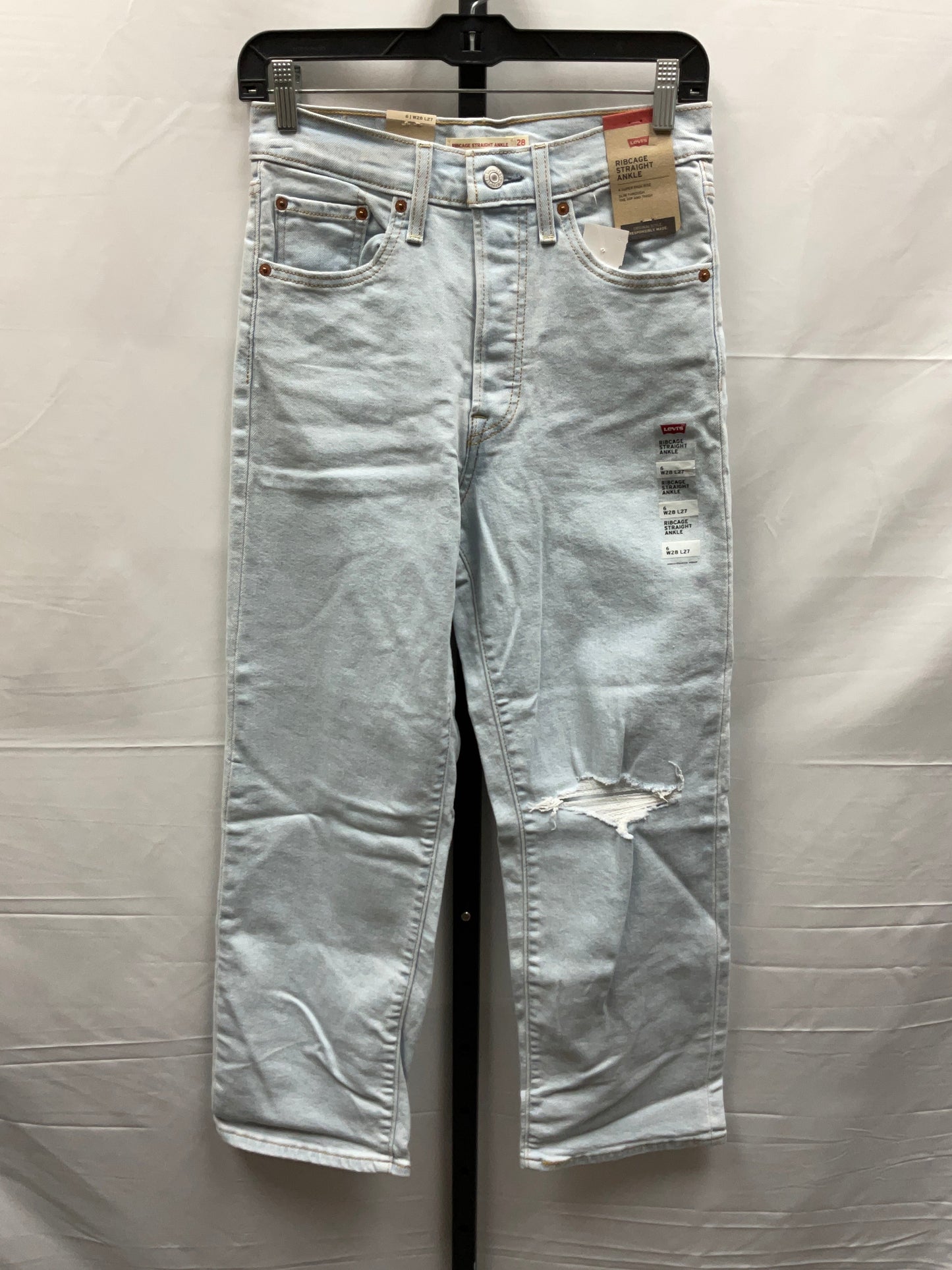 Blue Denim Jeans Straight Levis, Size 6