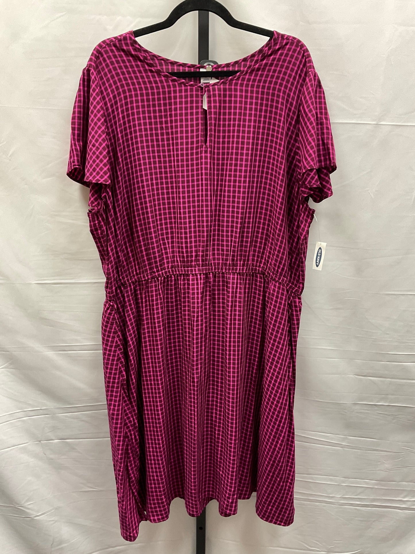 Pink & Purple Dress Casual Midi Old Navy, Size Xxl