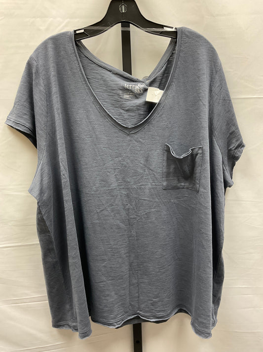 Grey Top Short Sleeve Basic Terra & Sky, Size 3x