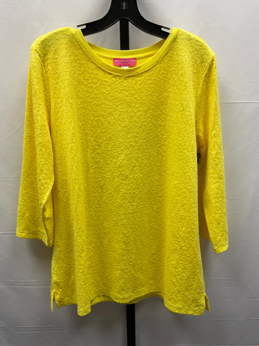 Yellow Top Long Sleeve Isaac Mizrahi Live Qvc, Size M