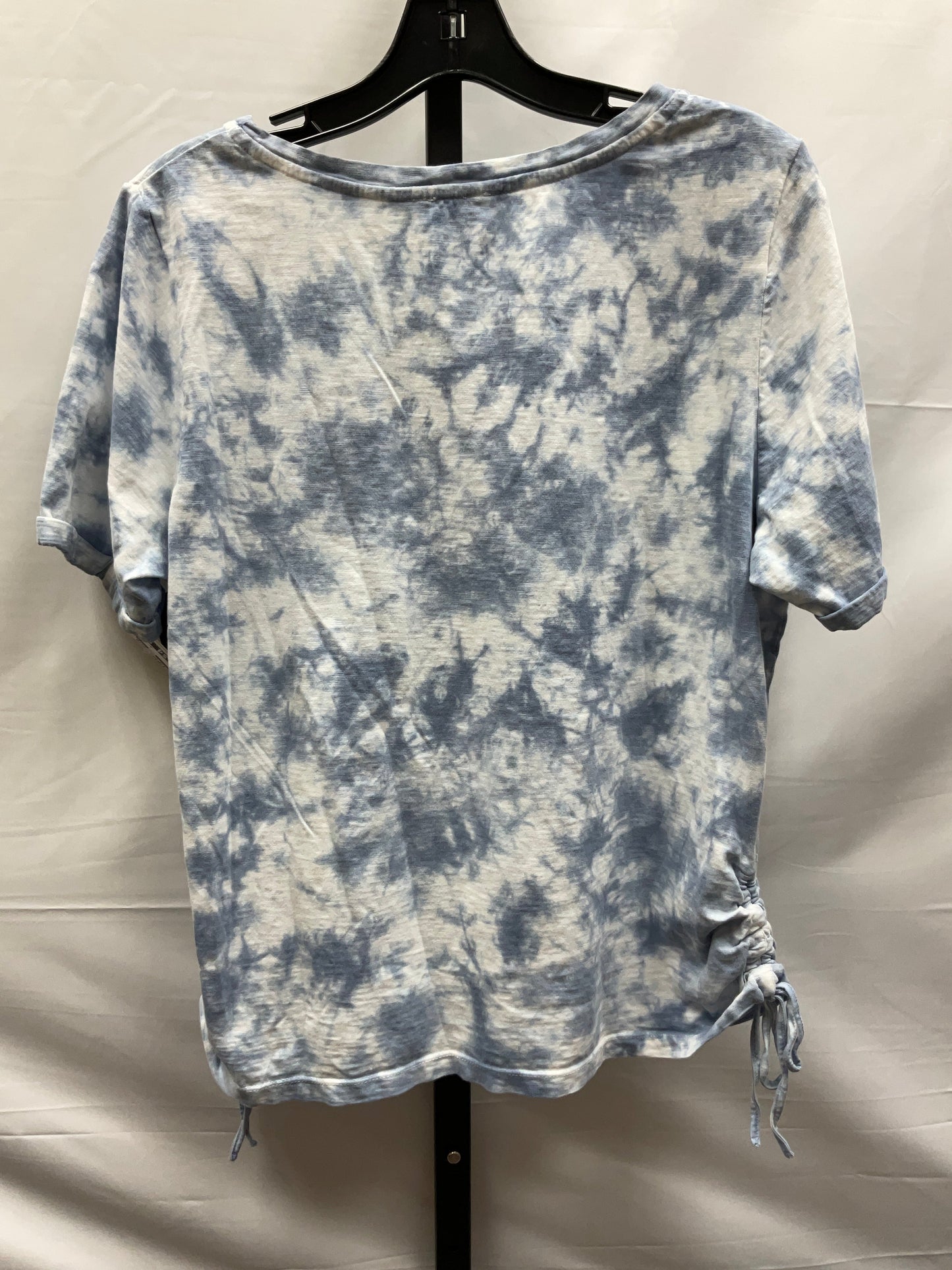 Tie Dye Print Top Short Sleeve Basic Intro, Size Petite L