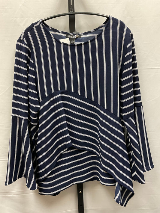 Striped Pattern Top Long Sleeve Roz And Ali, Size S