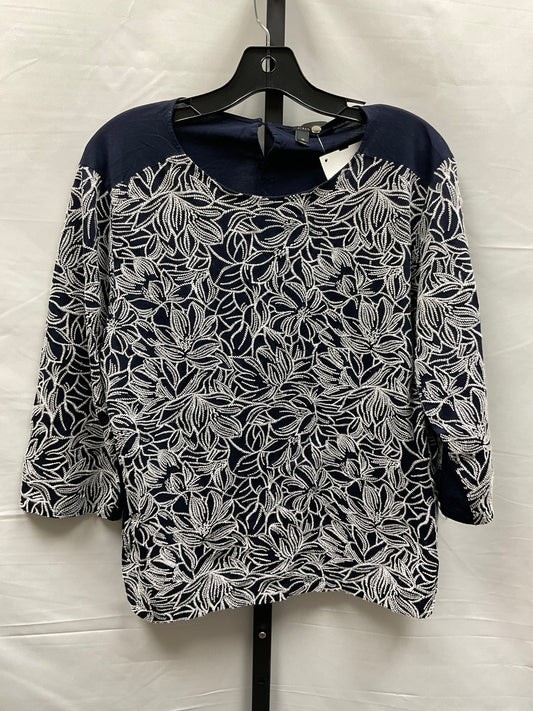 Blue & White Top Long Sleeve J. Crew, Size Xl