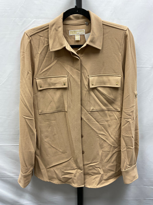 Tan Top Long Sleeve Michael By Michael Kors, Size S