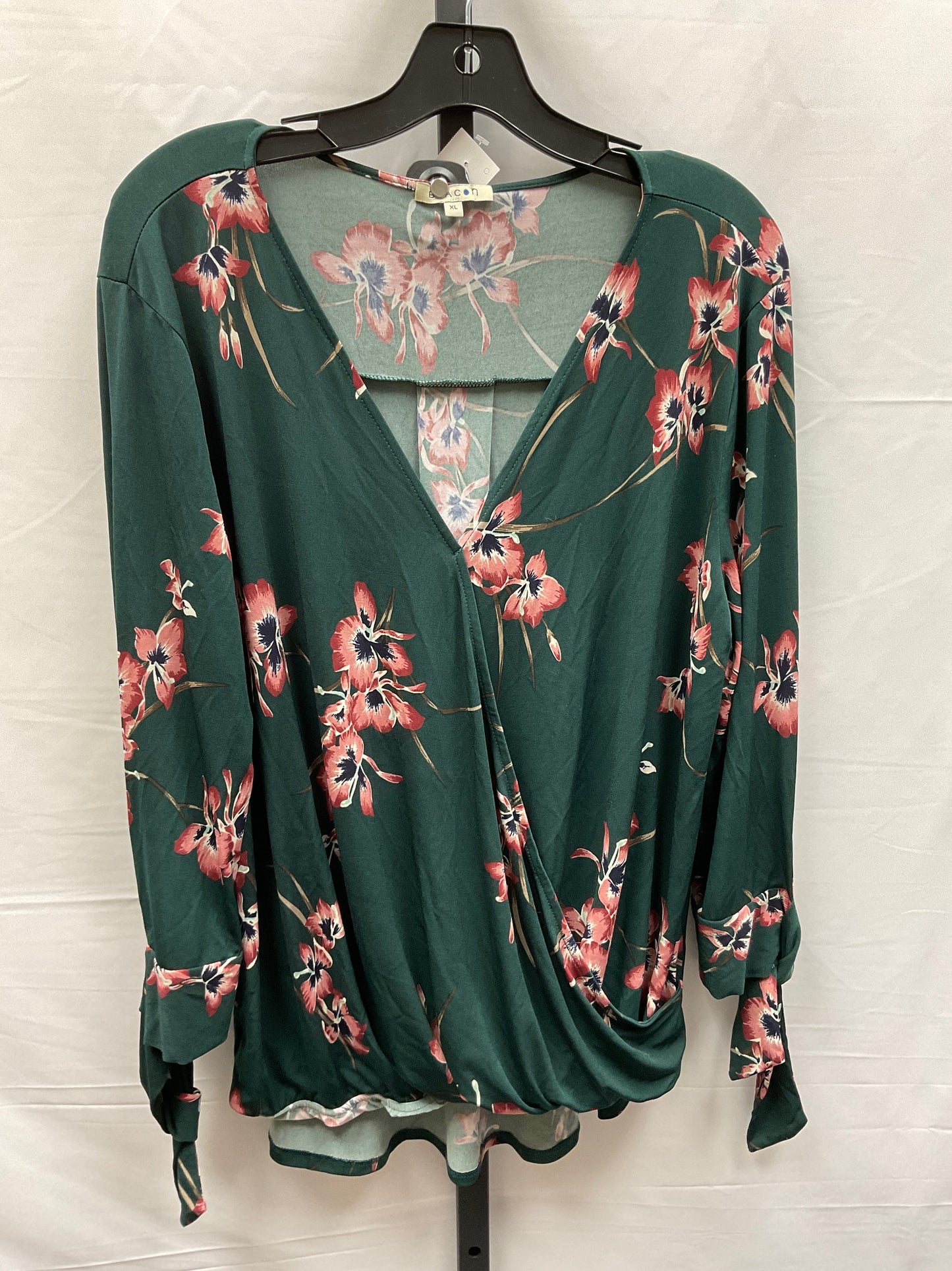 Floral Print Top Long Sleeve Clothes Mentor, Size Xl