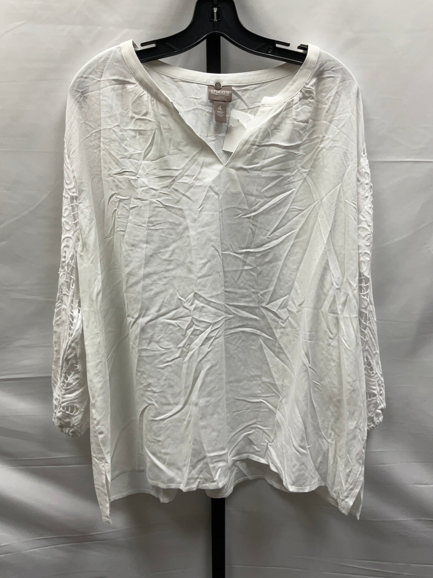 White Top Long Sleeve Chicos, Size 2x